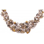 Topaz Silk Laurel Crystal Stone Bib Necklace